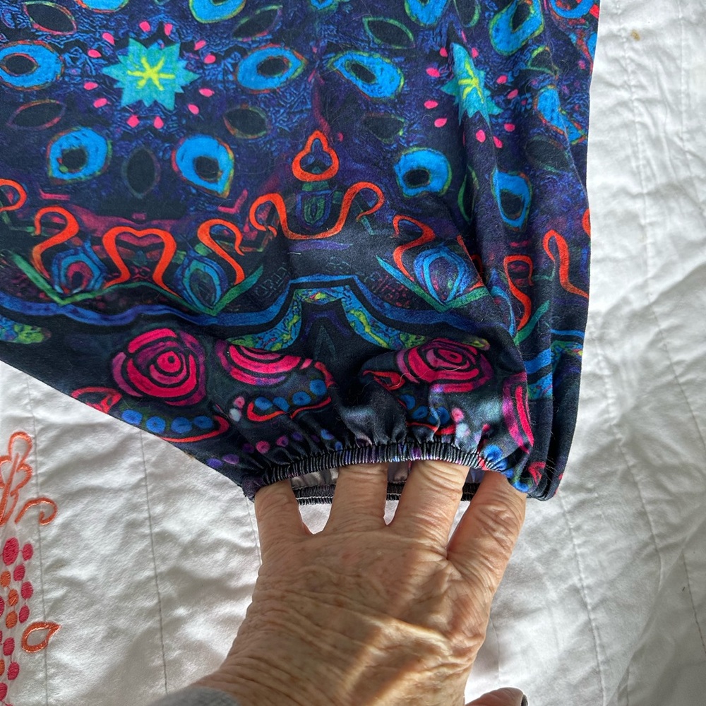 🌈 Boho Mandala Print Harem Jumpsuit Large Racerback Wide Leg - Picture 5 of 10